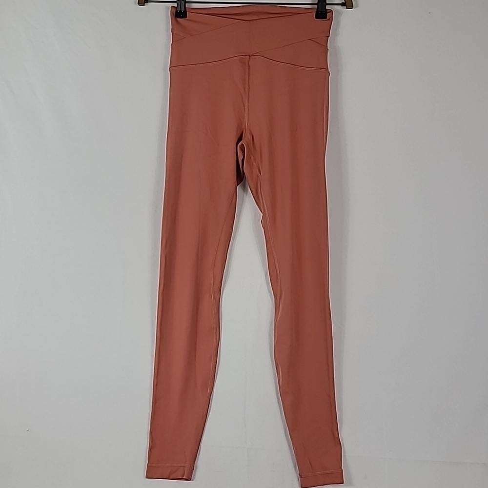 LULULEMON WOMEN'S ALIGNED ANGLES SUPER HIGH RISE TIGHT 28" RUSTIC CORAL SIZE 6